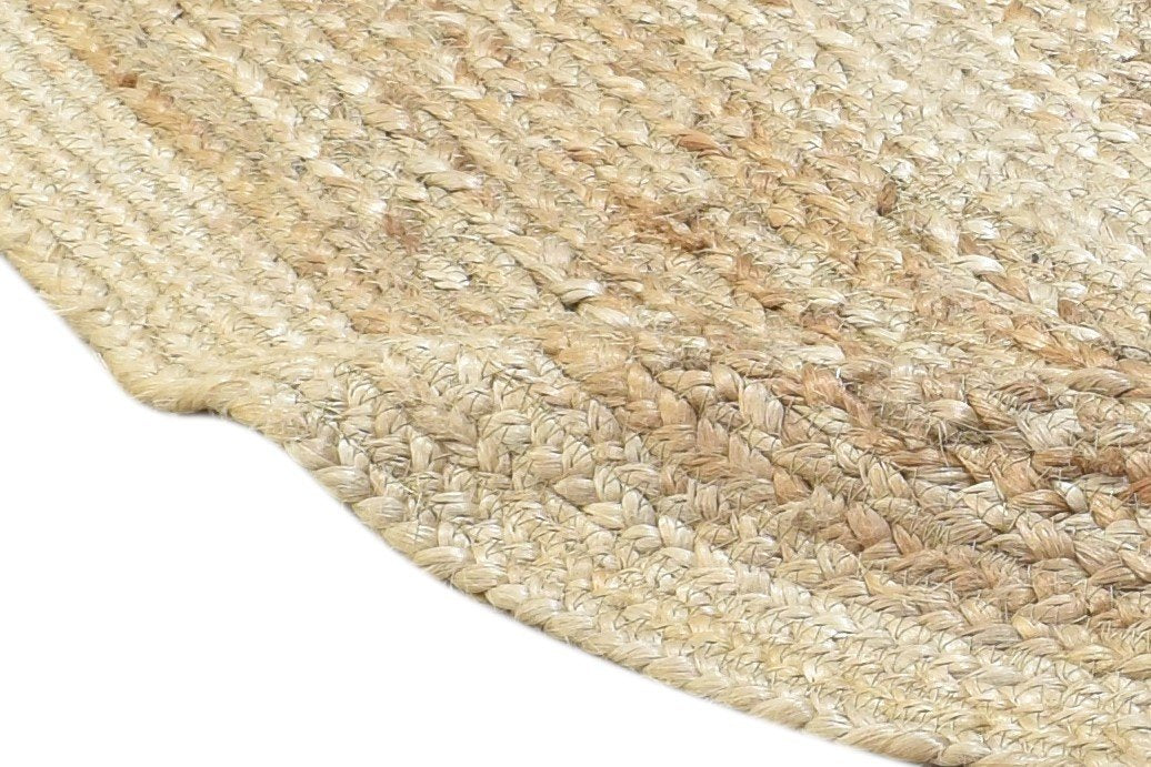 Jute Beige Rug 2' X 3' Modern Hand Woven Scandinavian Solid Small Carpet 7864133124245
