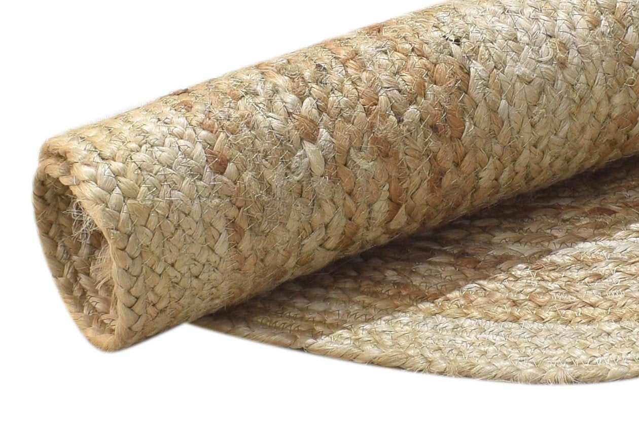 Jute Beige Rug 2' X 3' Modern Hand Woven Scandinavian Solid Small Carpet 7864133124245