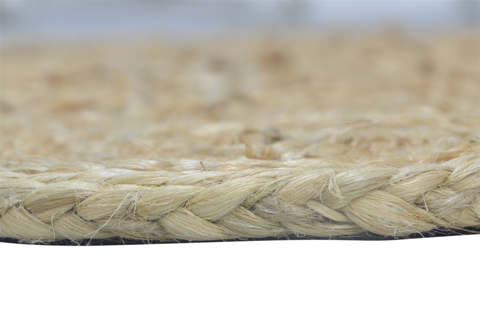 Jute Beige Rug 4' X 4' Modern Hand Woven Scandinavian Circles Room Size Carpet 7864818696341