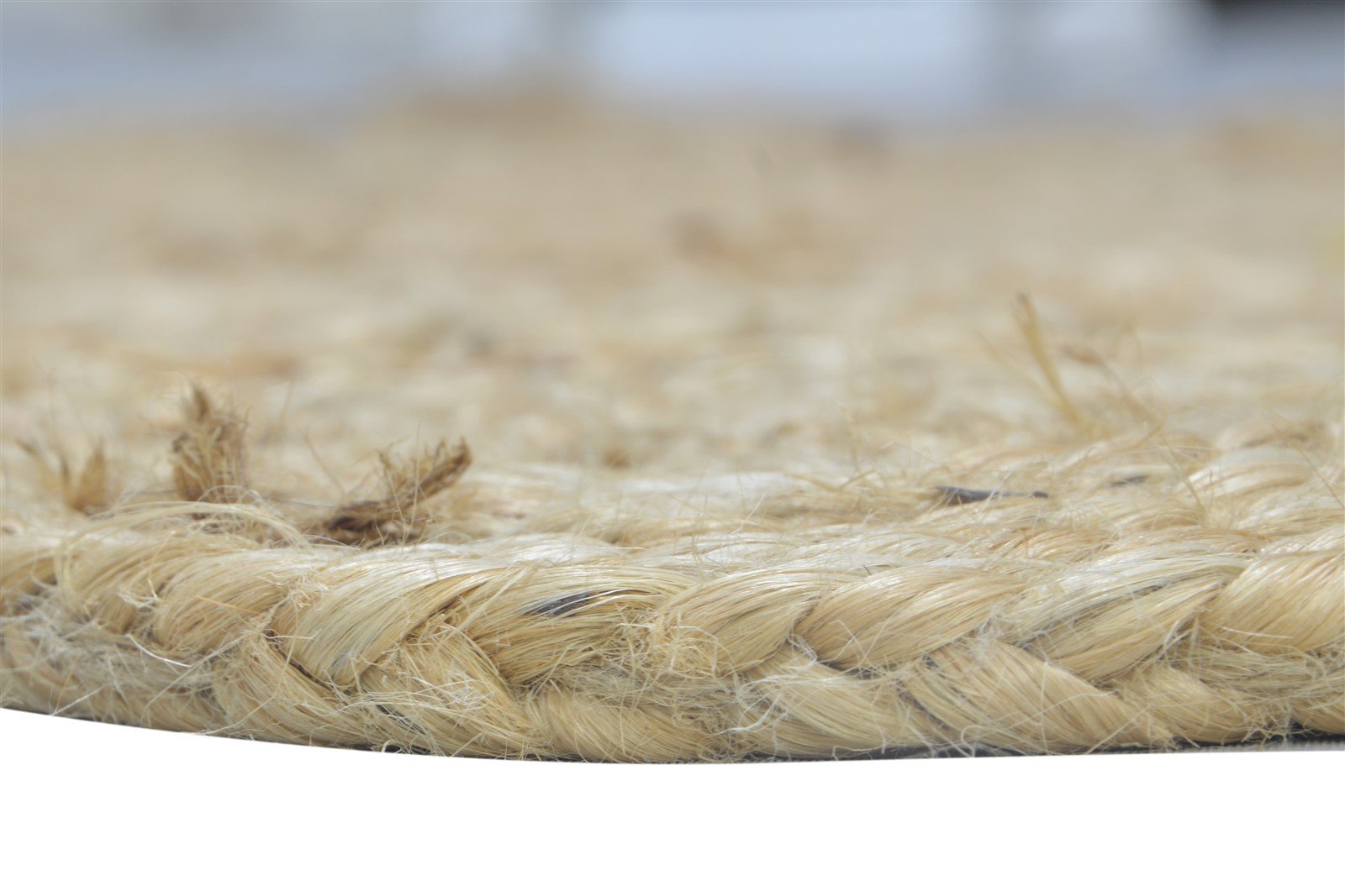 Jute Beige Rug 4' X 6' Modern Hand Woven Scandinavian Circles Room Size Carpet 7864250597525