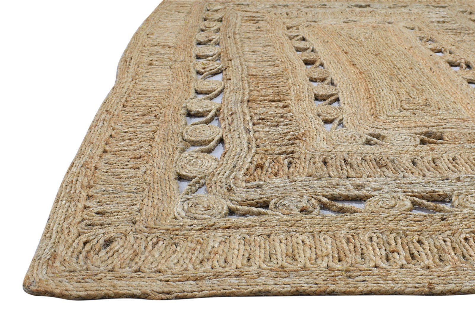 Jute Beige Rug 4' X 6' Modern Hand Woven Scandinavian Solid Room Size Carpet 7864251187349