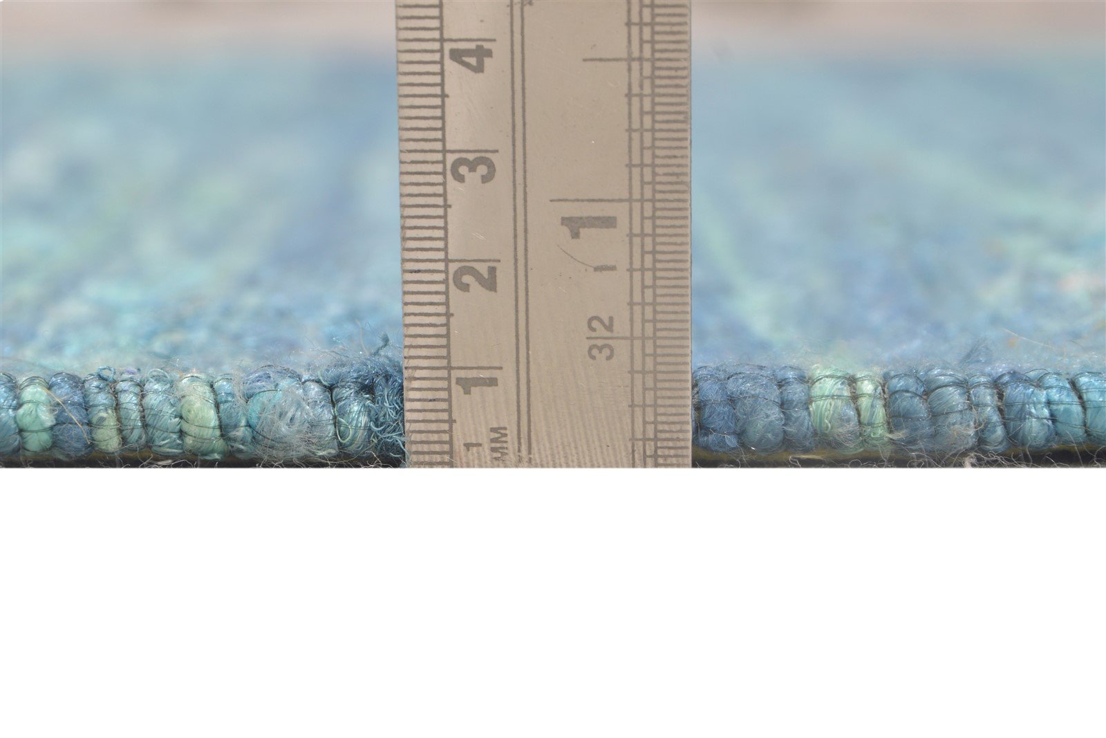 Jute Blue Rug 5' X 7' Modern Jacquard Loom Bohemian Solid Room Size Carpet 7864470536341