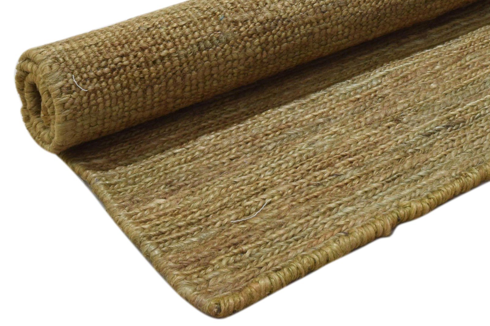 Jute Brown Rug 2' X 3' Modern Hand Knotted Scandinavian Solid Small Carpet 7860703428757
