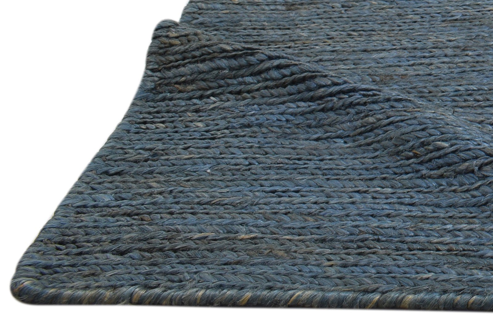 Jute Charcoal Rug 2' X 3' Modern Hand Knotted Scandinavian Striped Small Carpet 7860702806165