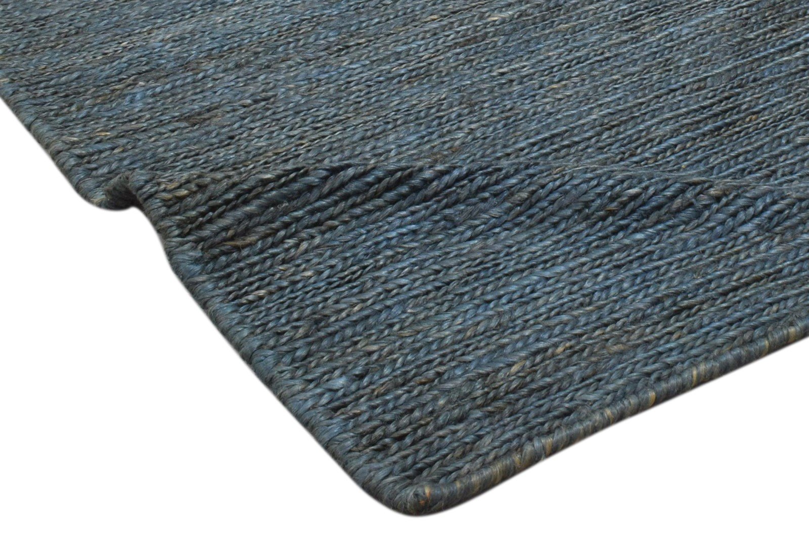 Jute Charcoal Rug 2' X 3' Modern Hand Knotted Scandinavian Striped Small Carpet 7860702806165