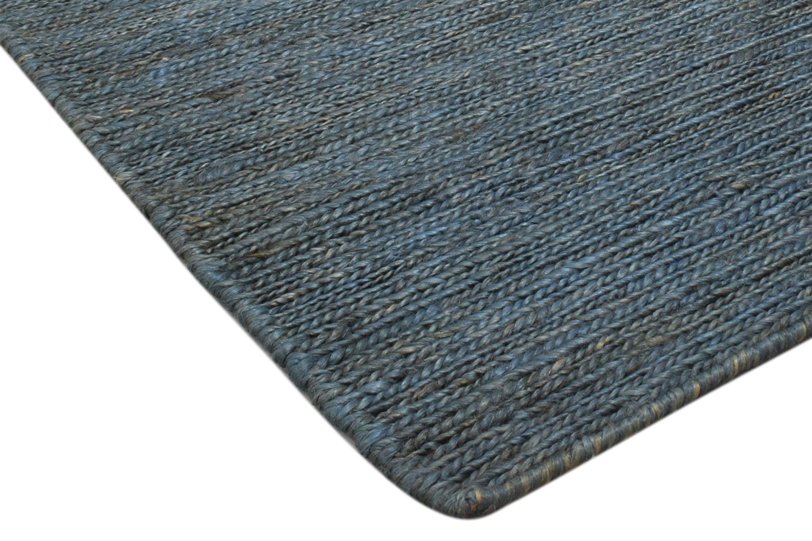 Jute Charcoal Rug 2' X 3' Modern Hand Knotted Scandinavian Striped Small Carpet 7860702806165