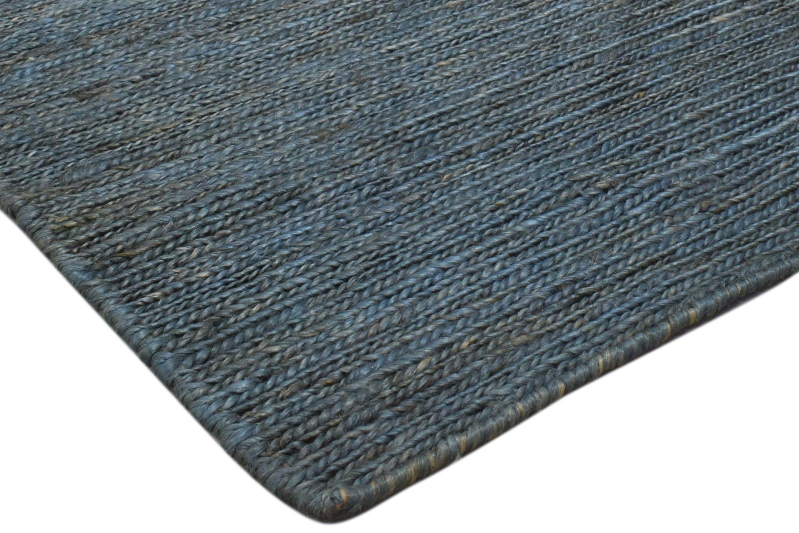 Jute Charcoal Rug 2' X 3' Modern Hand Knotted Scandinavian Striped Small Carpet 7860702806165