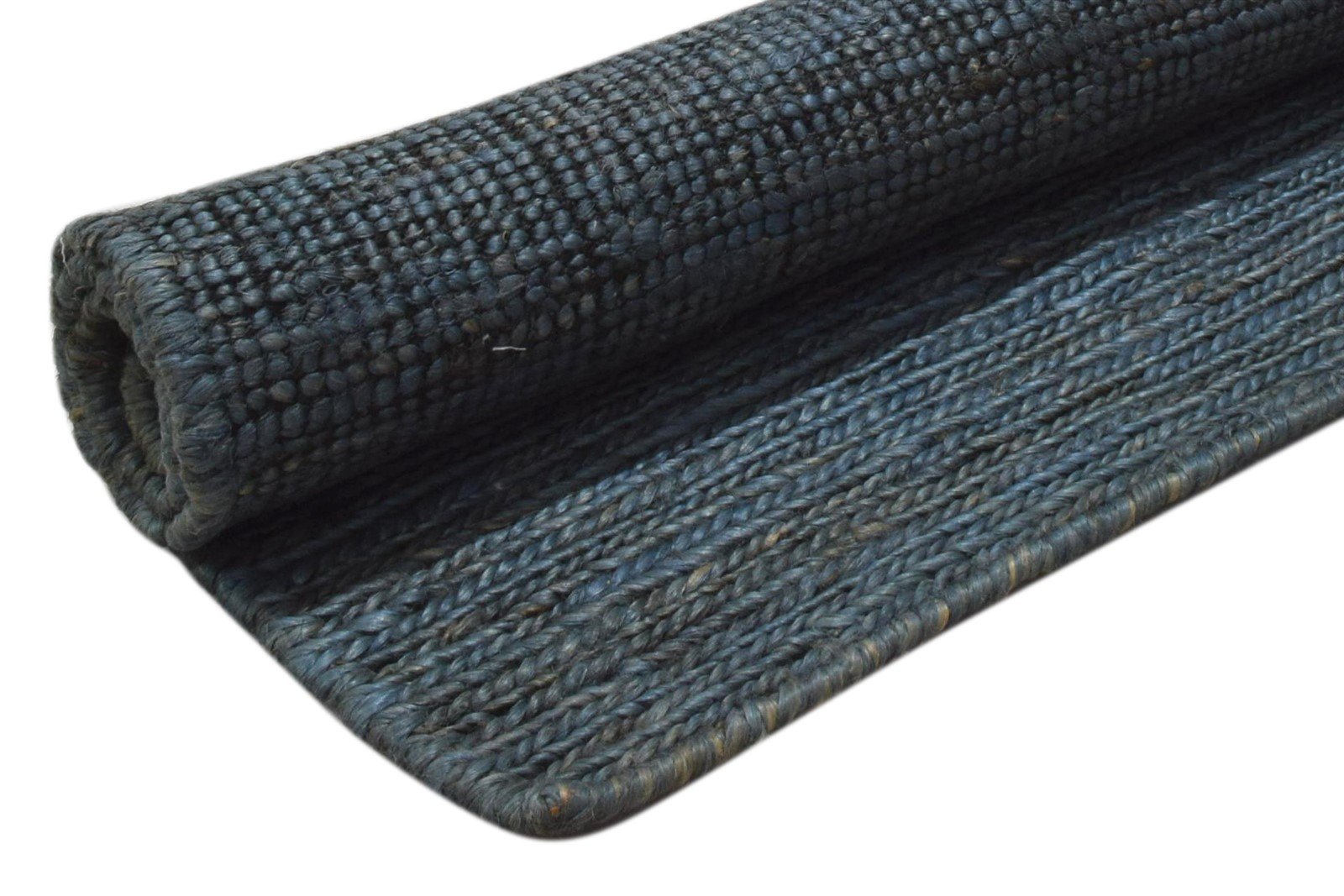 Jute Charcoal Rug 2' X 3' Modern Hand Knotted Scandinavian Striped Small Carpet 7860702806165