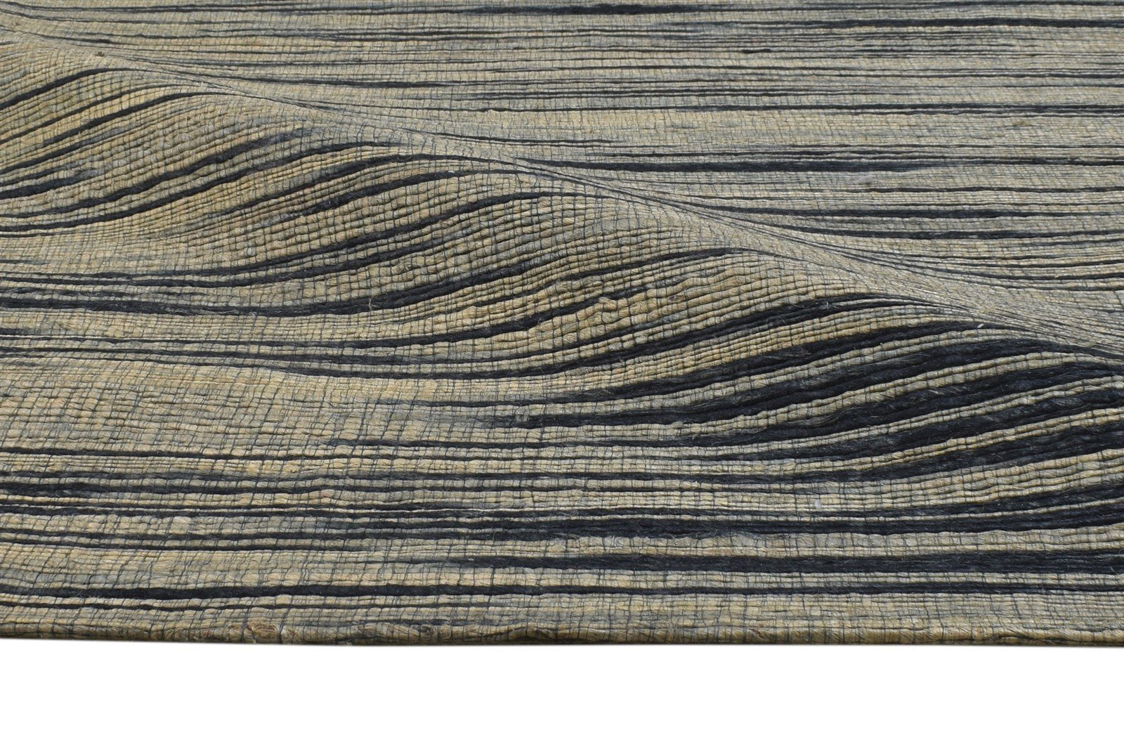 Jute Charcoal Rug 5X8 Modern Jacquard Loom Bohemian Abstract Room Size Carpet 7864472666261