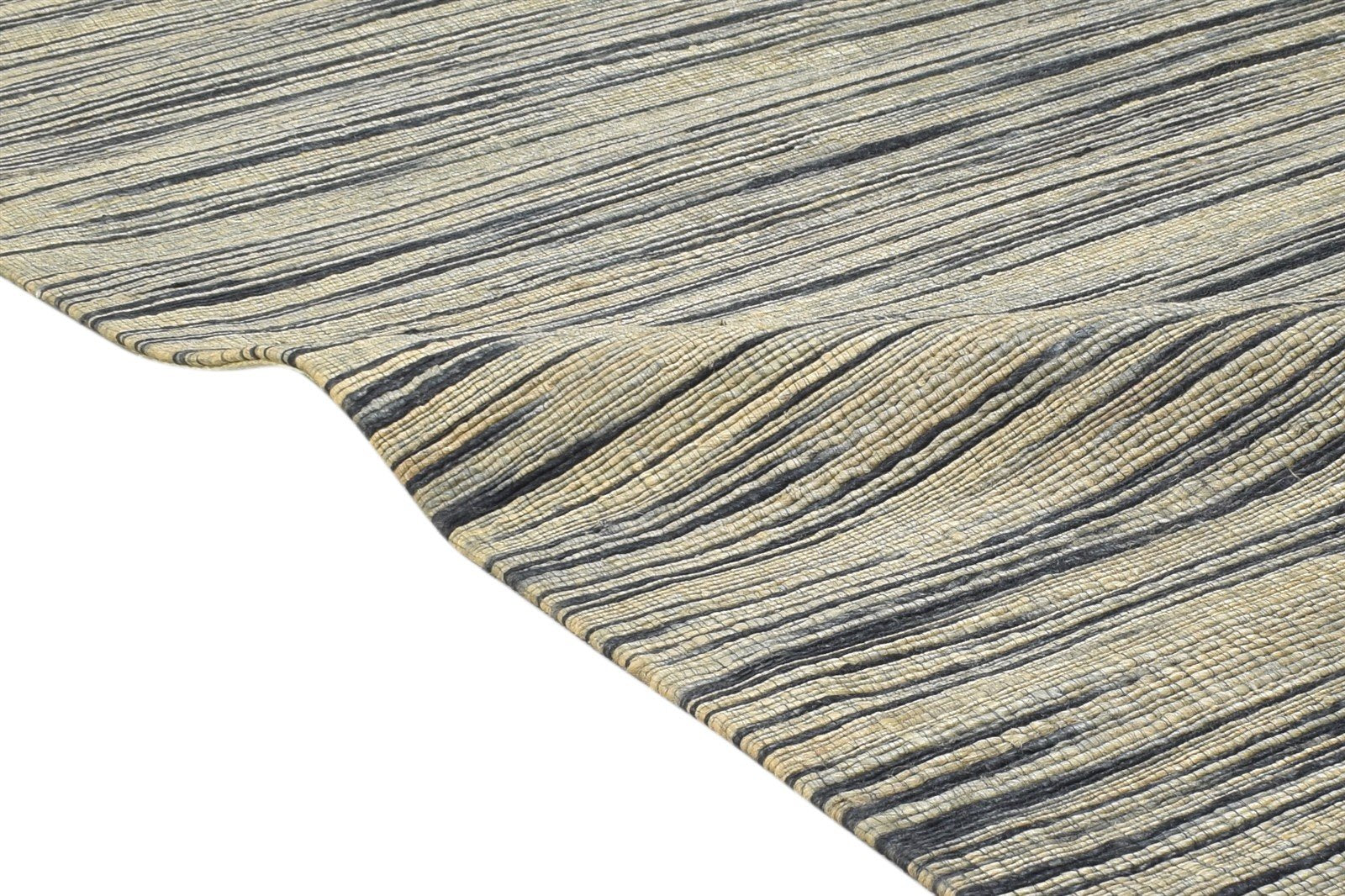 Jute Charcoal Rug 5X8 Modern Jacquard Loom Bohemian Abstract Room Size Carpet 7864472666261