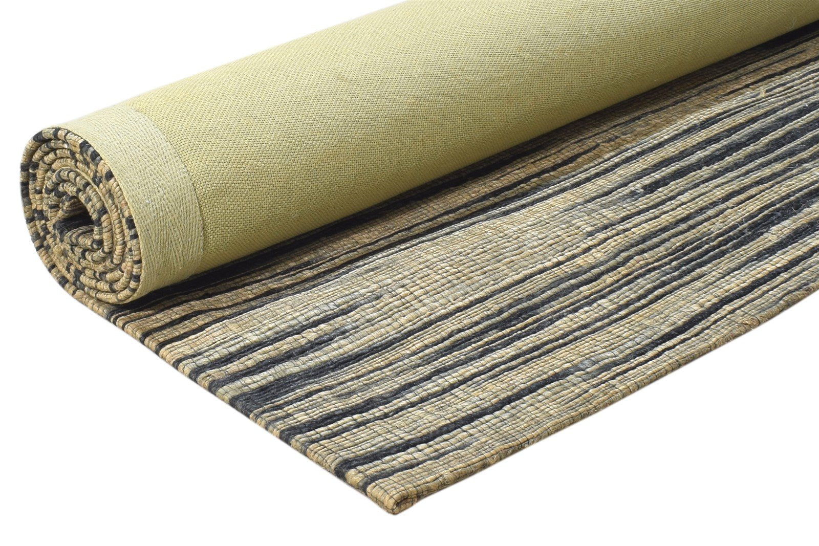 Jute Charcoal Rug 5X8 Modern Jacquard Loom Bohemian Abstract Room Size Carpet 7864472666261