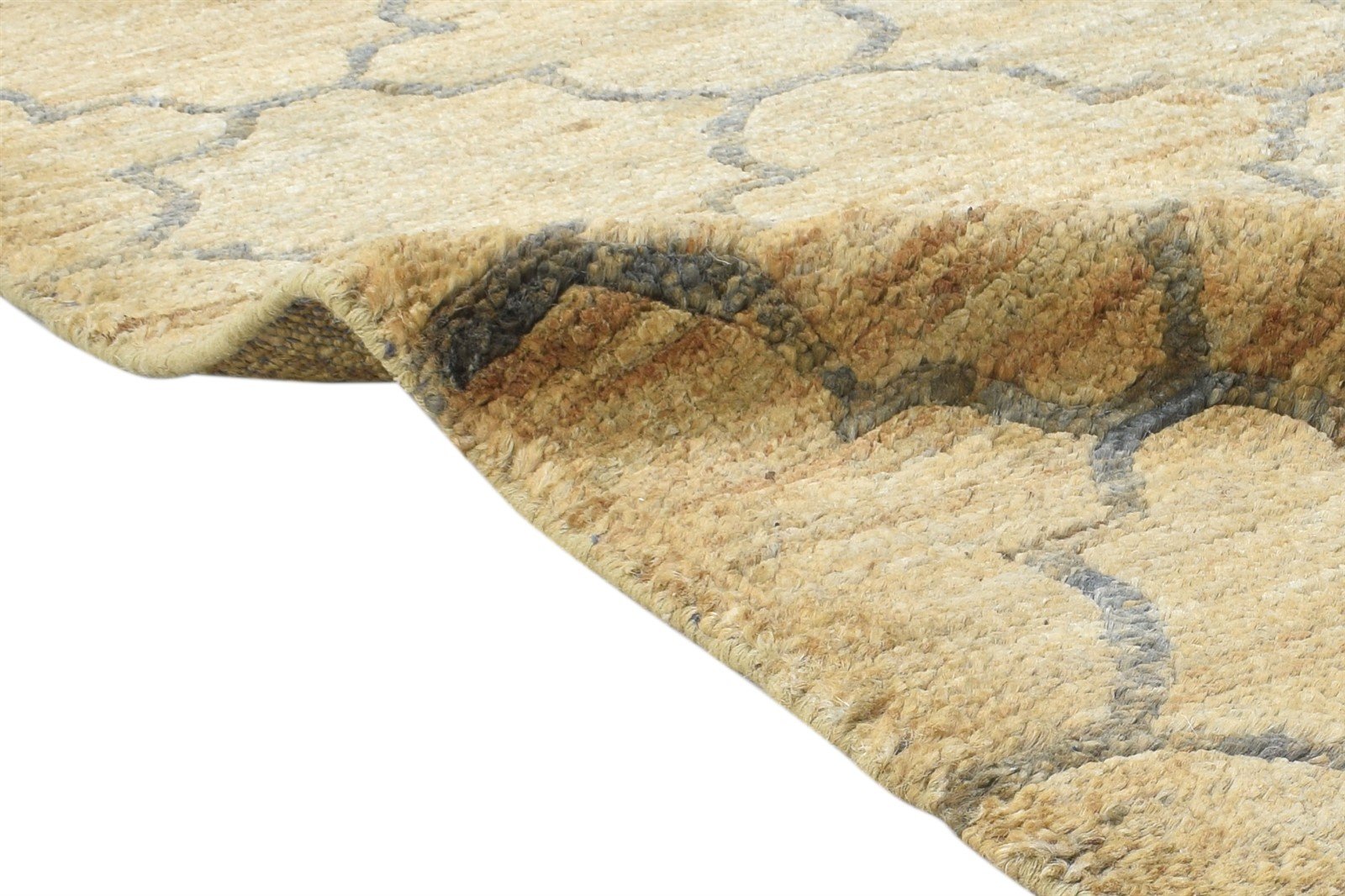 Jute Gold Rug 5' X 8' Modern Hand Knotted Moroccan Trellis Room Size Carpet 7864409030805