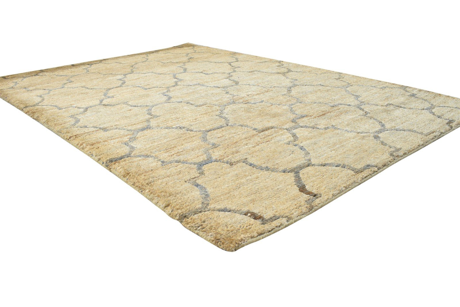 Jute Gold Rug 5' X 8' Modern Hand Knotted Moroccan Trellis Room Size Carpet 7864409030805