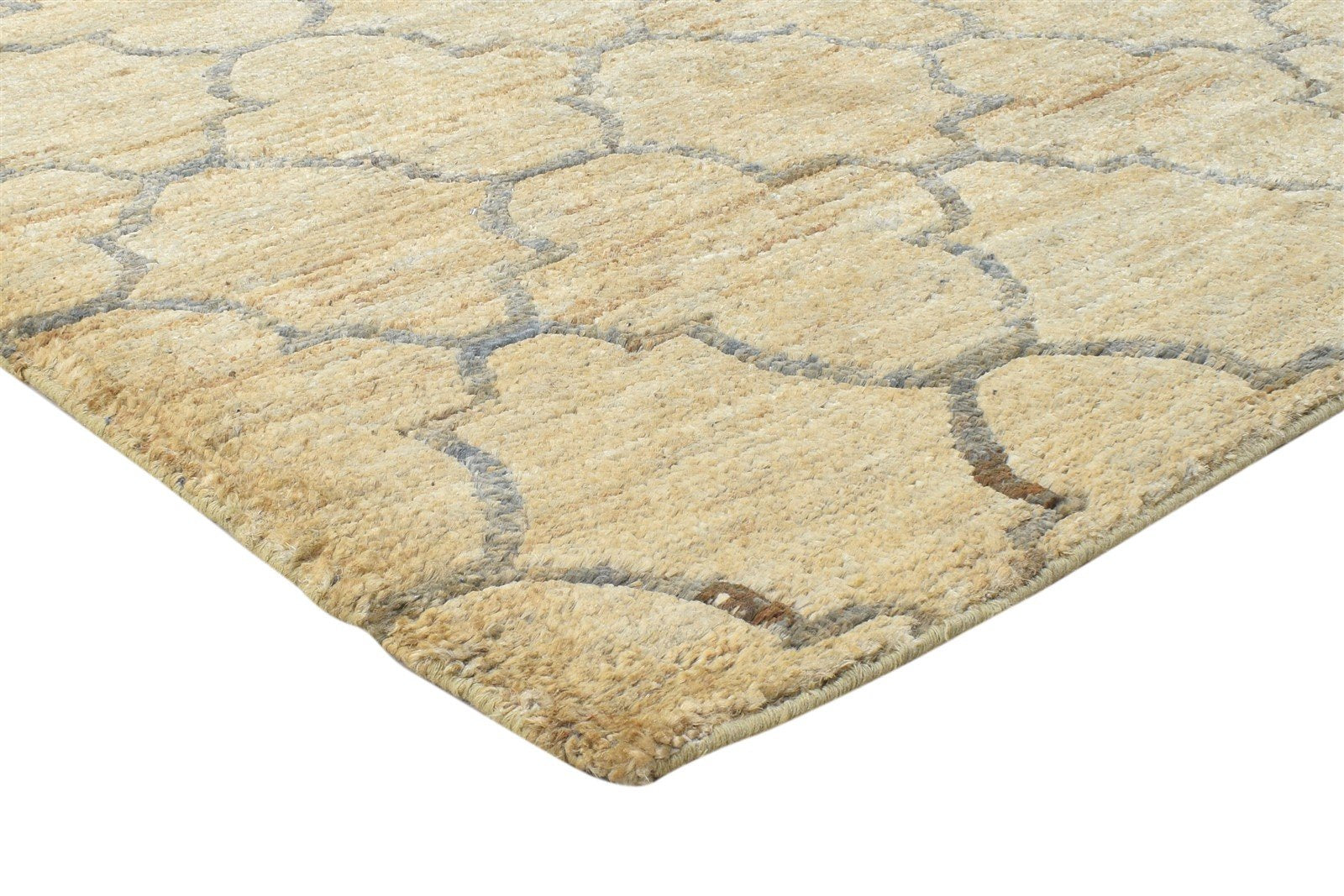 Jute Gold Rug 5' X 8' Modern Hand Knotted Moroccan Trellis Room Size Carpet 7864409030805