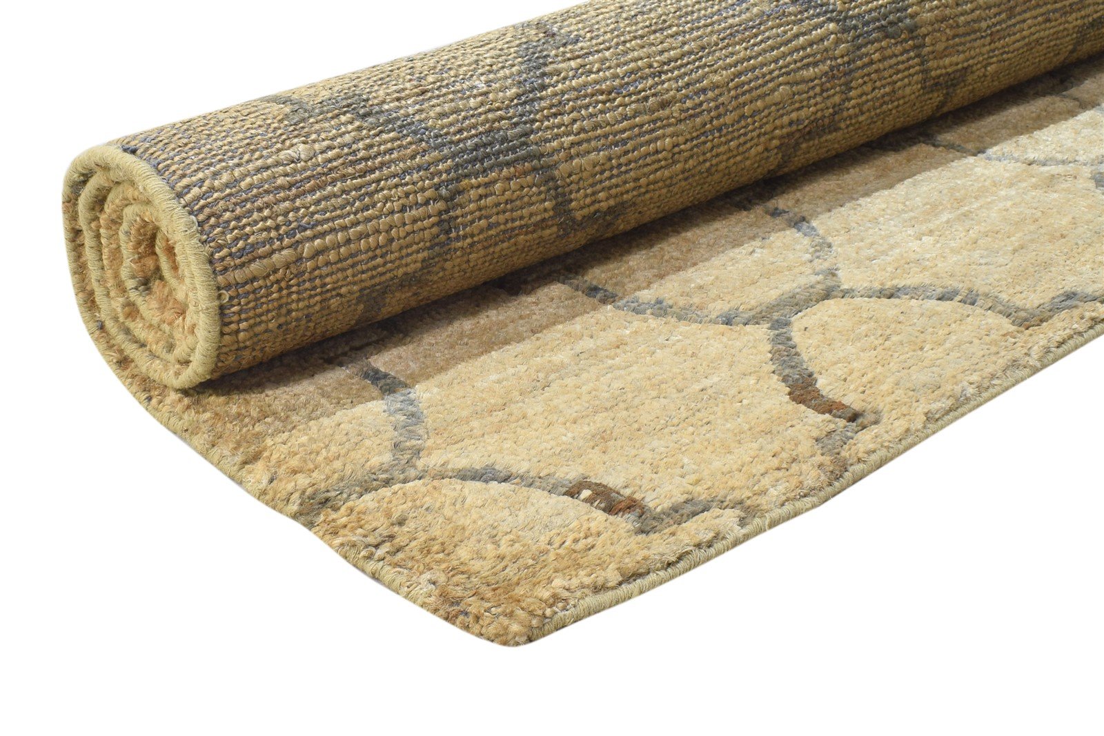 Jute Gold Rug 5' X 8' Modern Hand Knotted Moroccan Trellis Room Size Carpet 7864409030805