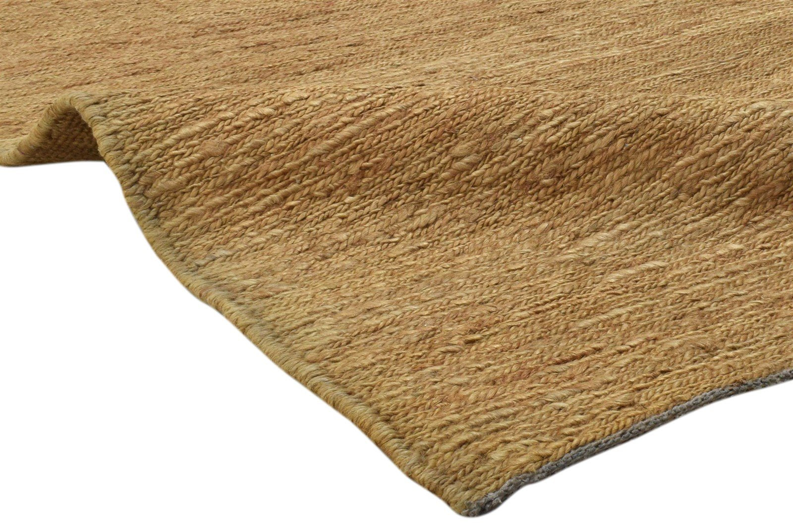 Jute Gold Rug 5' X 8' Modern Hand Knotted Scandinavian Solid Room Size Carpet 7860699660437