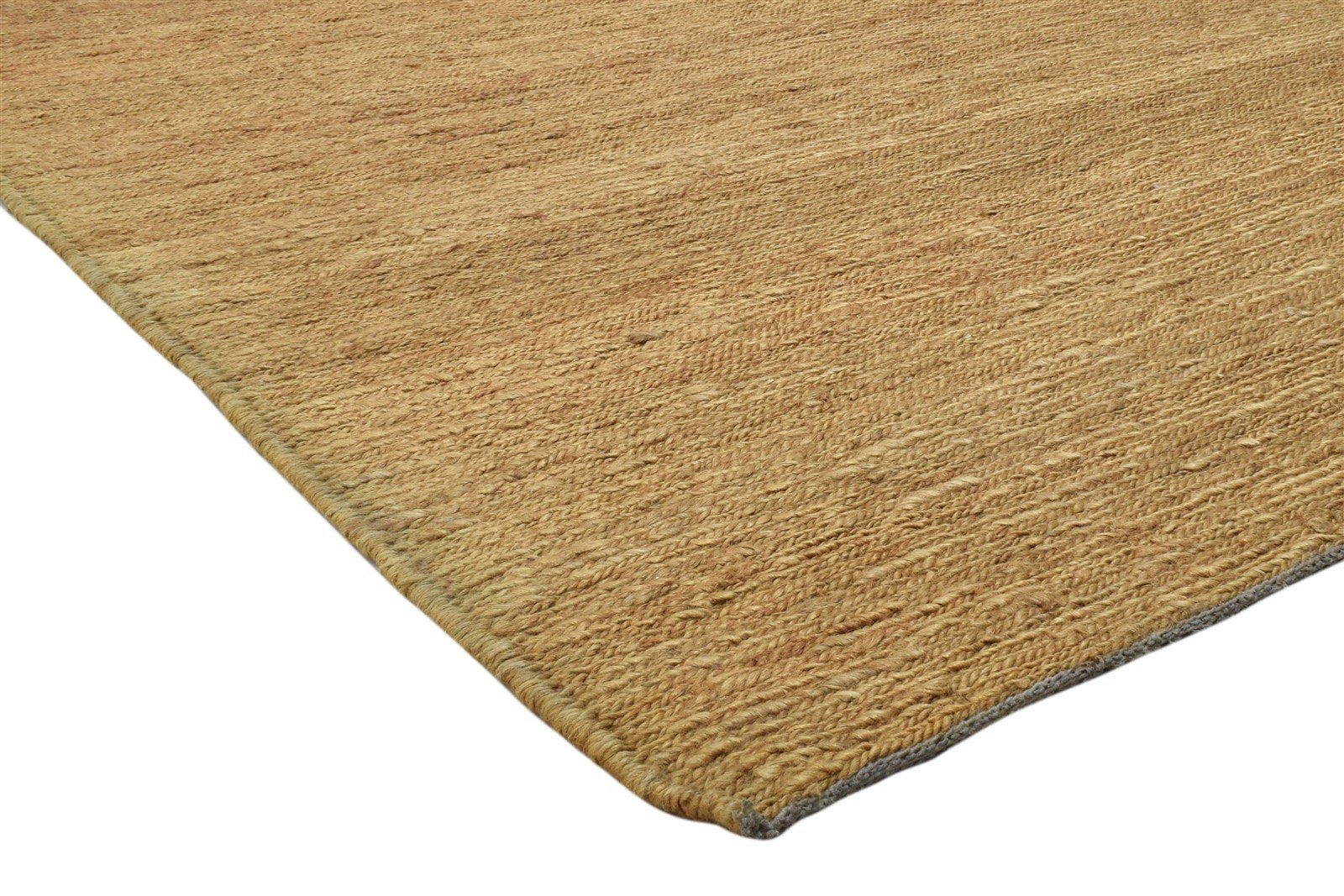 Jute Gold Rug 5' X 8' Modern Hand Knotted Scandinavian Solid Room Size Carpet 7860699660437