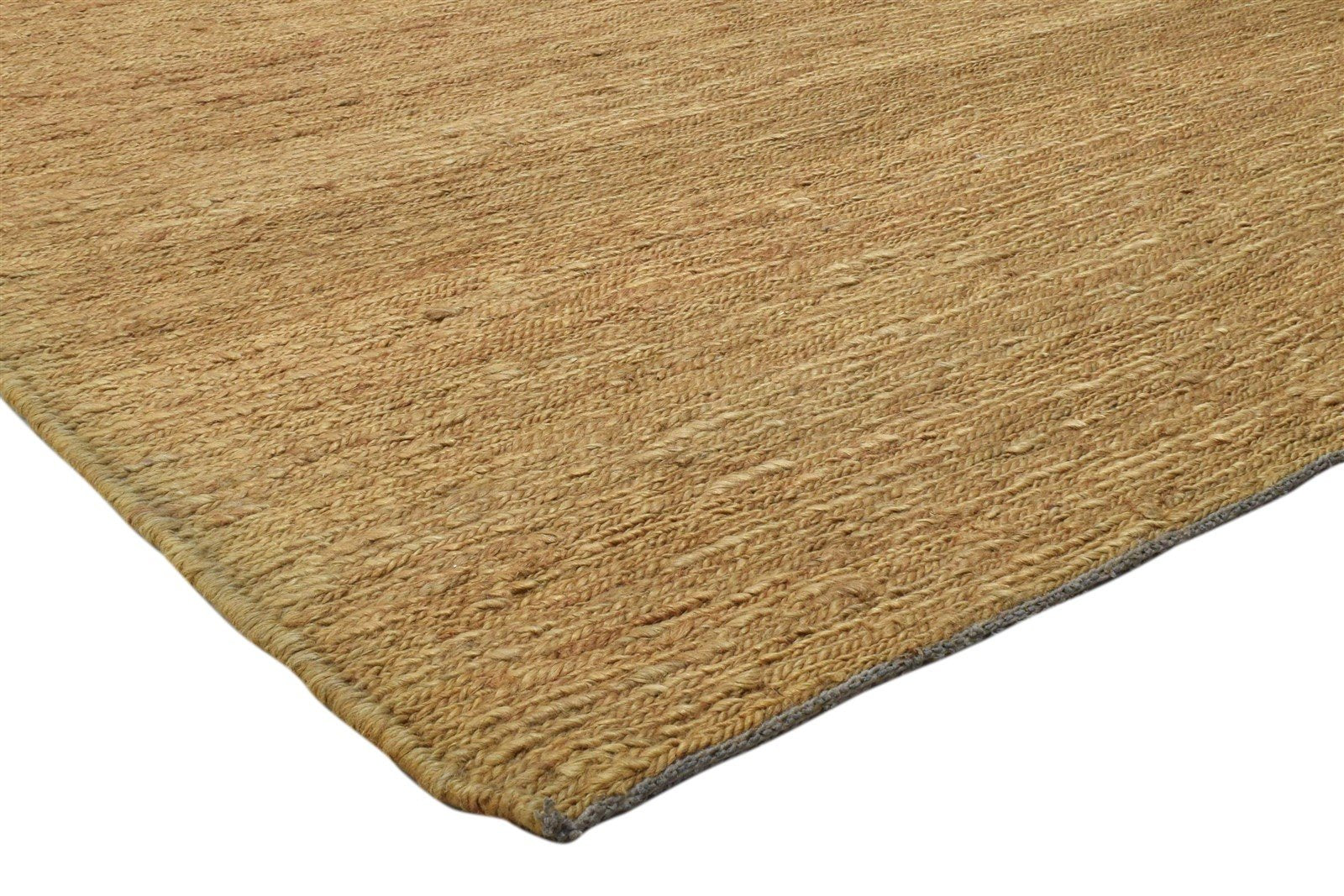 Jute Gold Rug 5' X 8' Modern Hand Knotted Scandinavian Solid Room Size Carpet 7860699660437