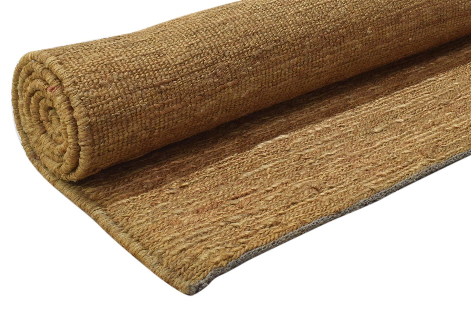 Jute Gold Rug 5' X 8' Modern Hand Knotted Scandinavian Solid Room Size Carpet 7860699660437