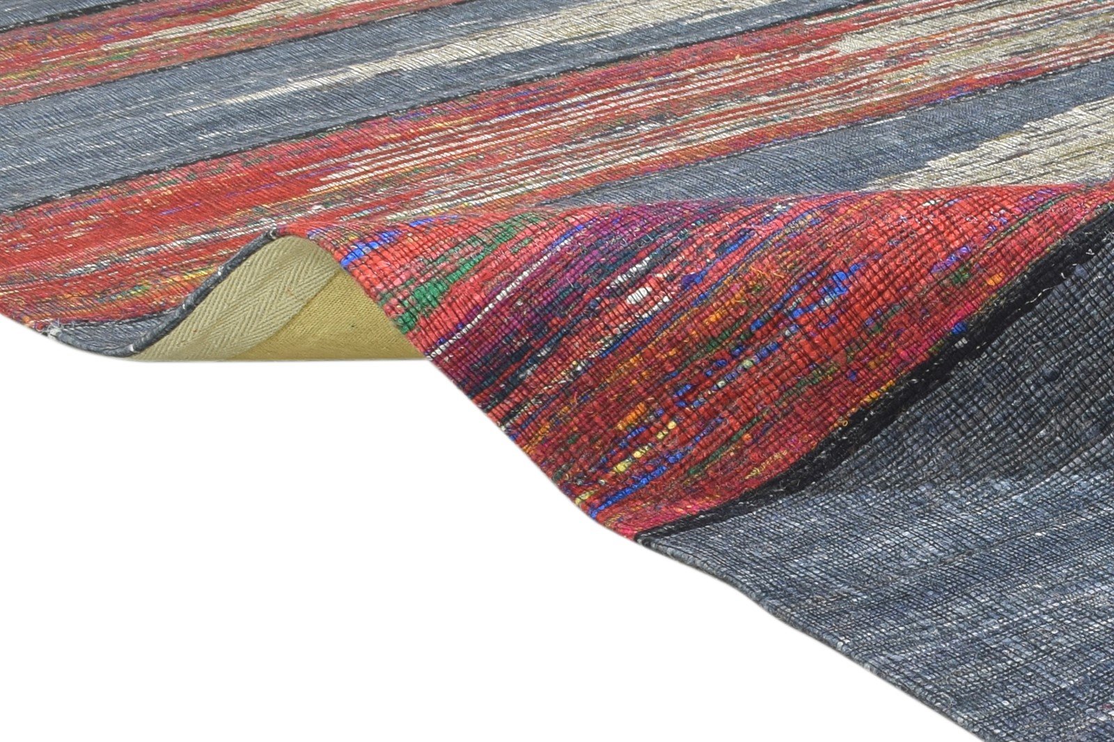 Jute Multi Color Rug 5' X 7' Modern Jacquard Loom Indian Ikat Room Size Carpet 7864468734101