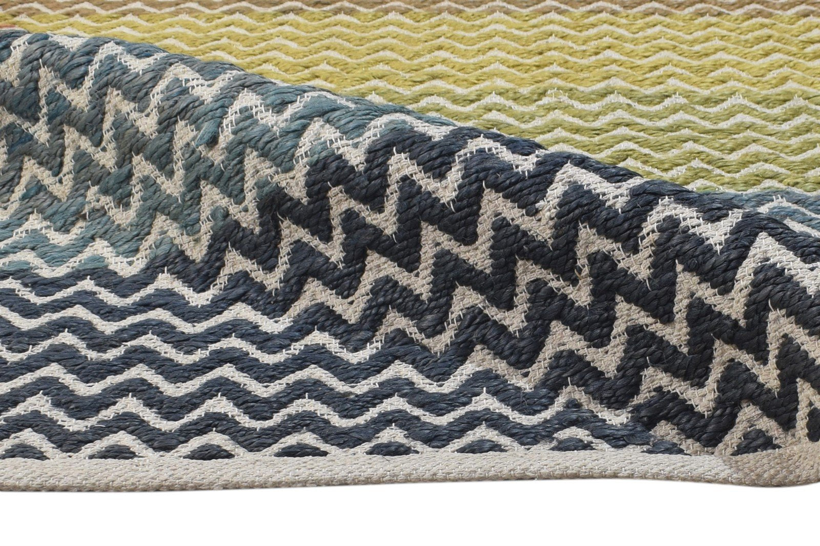 Fiann Jute Multi Color Rug 5' X 8' Modern Dhurrie Bohemian Chevron 7864479482005
