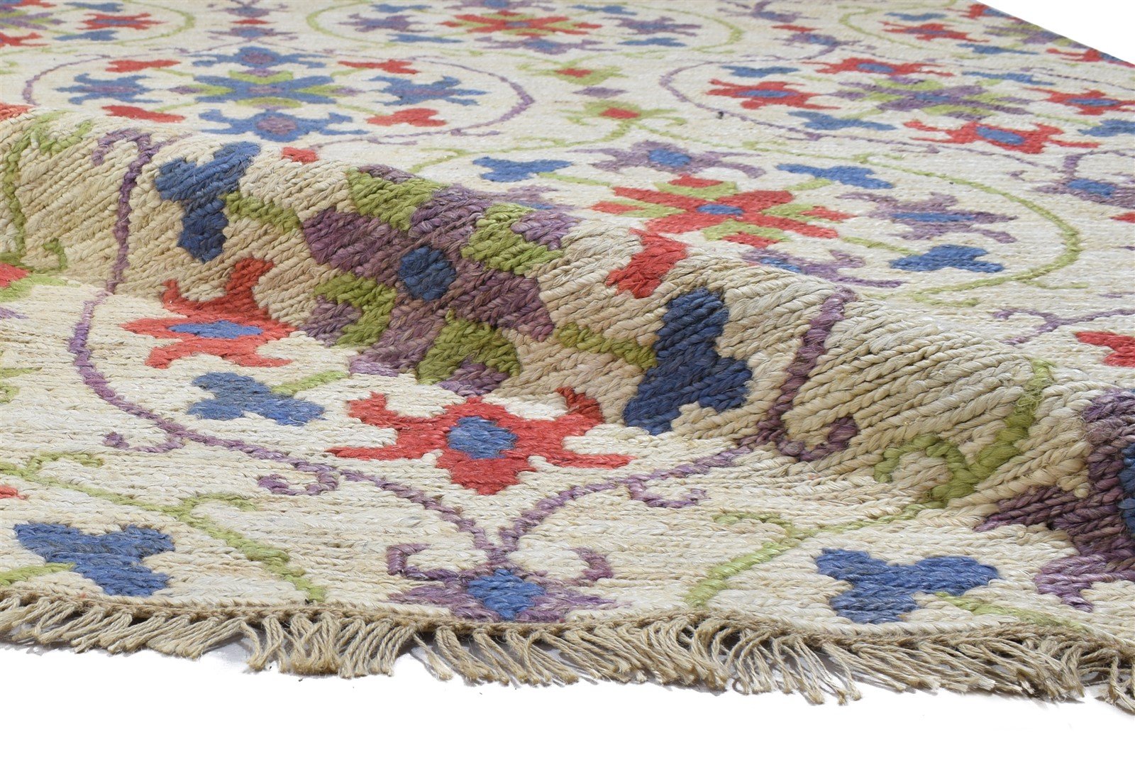Jute Multi Color Rug 5' X 8' Modern Dhurrie Bohemian Damask Room Size Carpet 7864155635861
