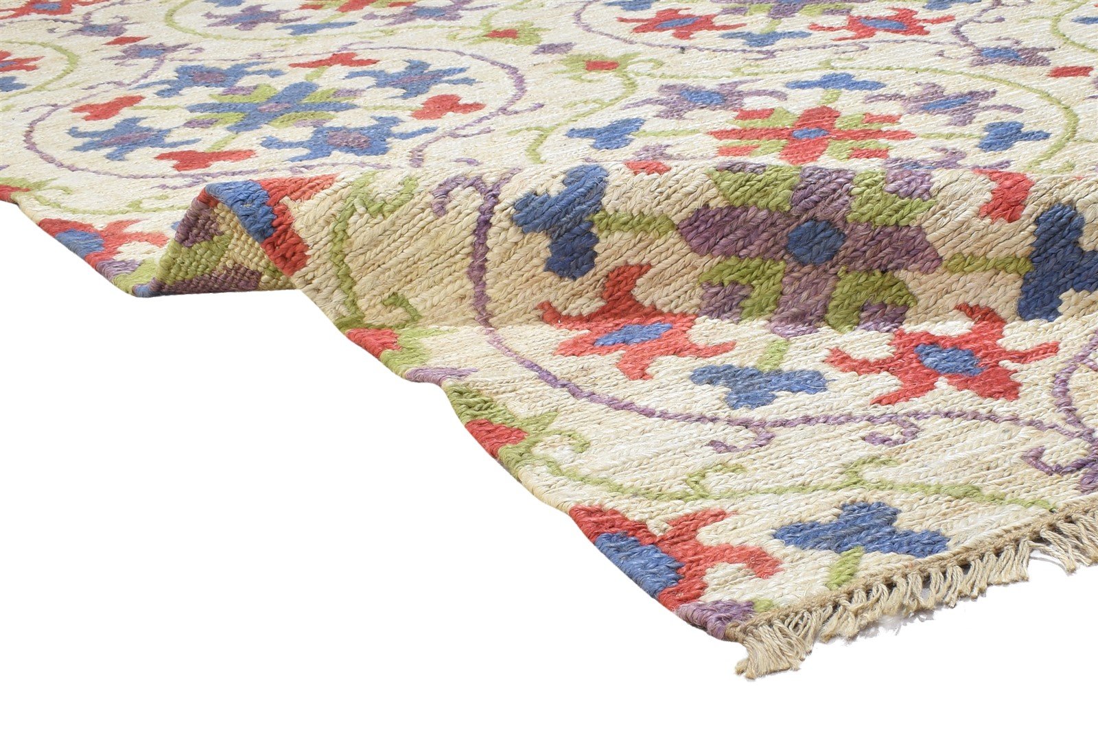 Jute Multi Color Rug 5' X 8' Modern Dhurrie Bohemian Damask Room Size Carpet 7864155635861