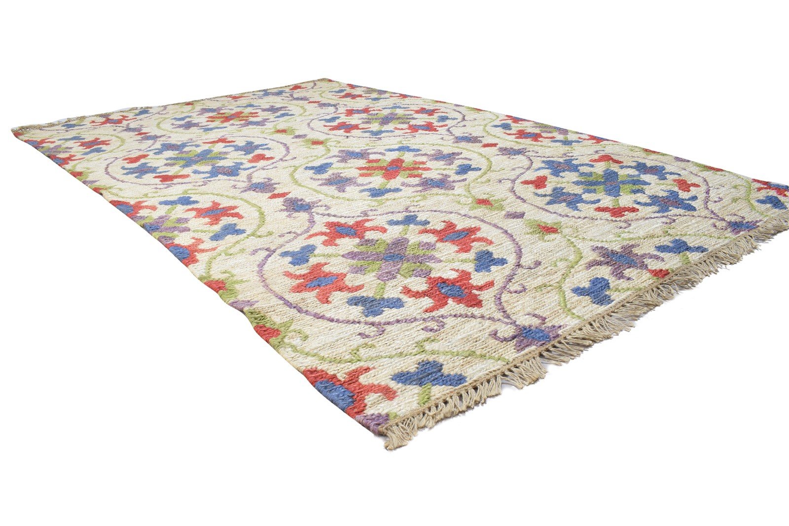 Jute Multi Color Rug 5' X 8' Modern Dhurrie Bohemian Damask Room Size Carpet 7864155635861