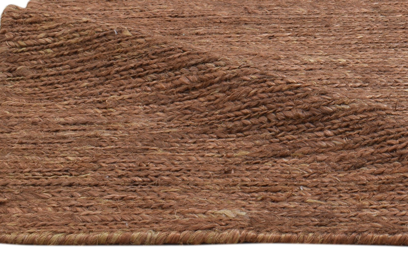 Jute Rust Rug 2' X 3' Modern Hand Knotted Scandinavian Solid Small Carpet 7860703264917