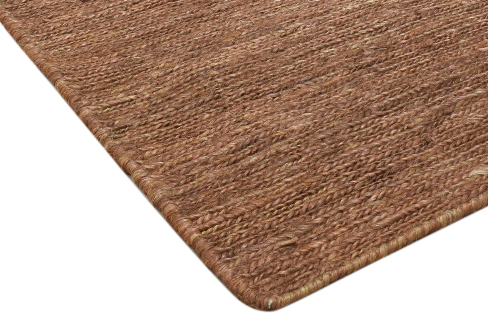 Jute Rust Rug 2' X 3' Modern Hand Knotted Scandinavian Solid Small Carpet 7860703264917