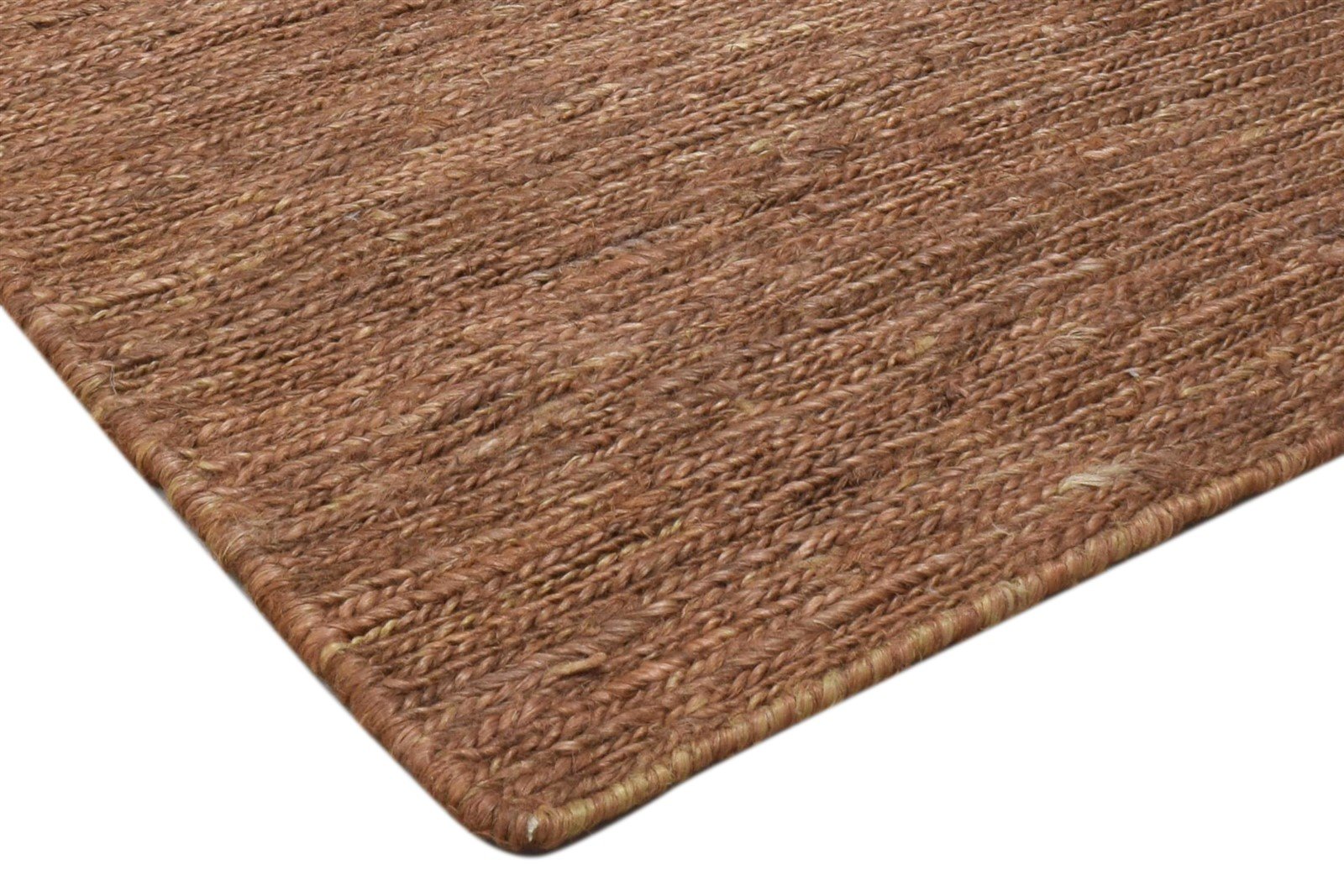 Jute Rust Rug 2' X 3' Modern Hand Knotted Scandinavian Solid Small Carpet 7860703264917