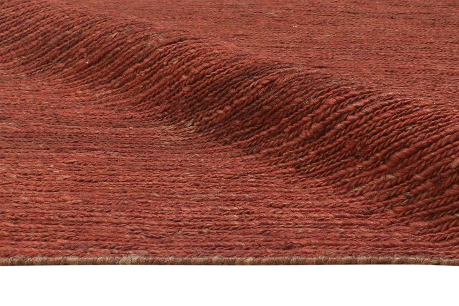 Jute Rust Rug 8' X 8' Modern Braided Bohemian Solid Large Carpet 7864917983381