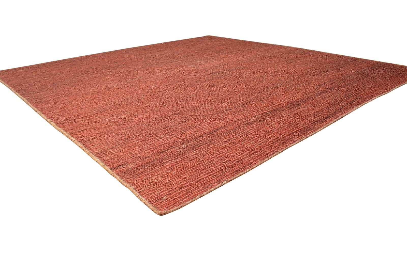 Jute Rust Rug 8' X 8' Modern Braided Bohemian Solid Large Carpet 7864917983381
