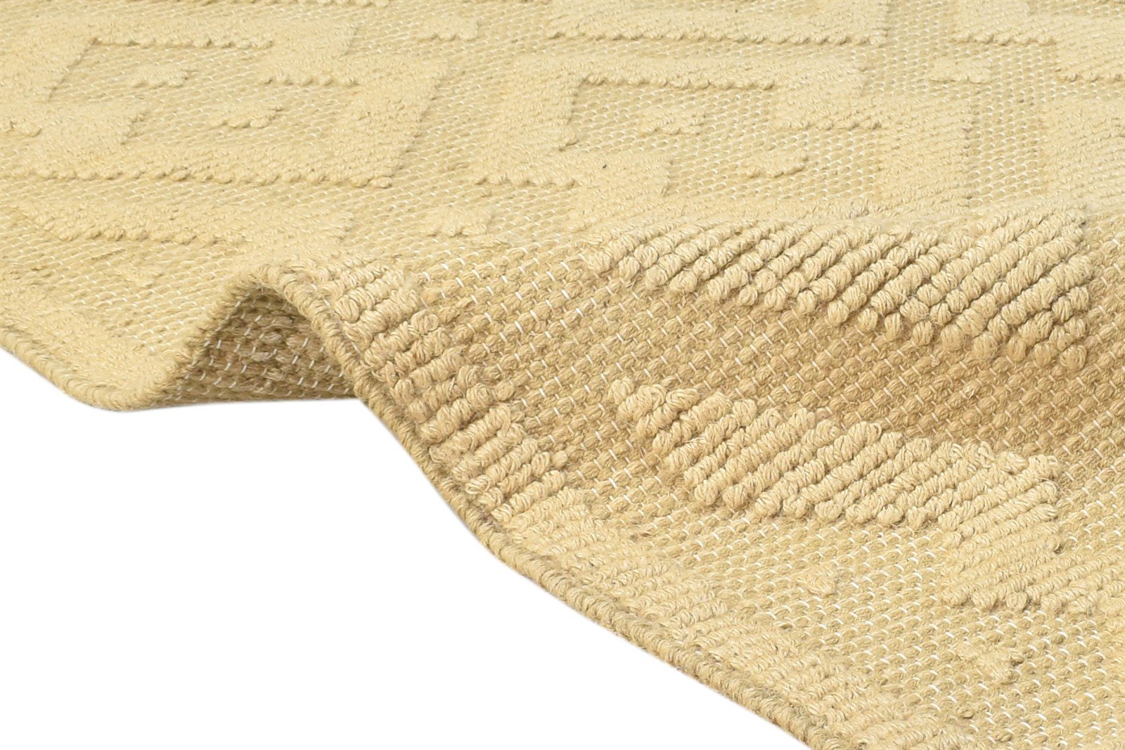 Jute Yellow Rug 5' X 8' Modern Dhurrie Scandinavian Geometric Room Size Carpet 7864474960021