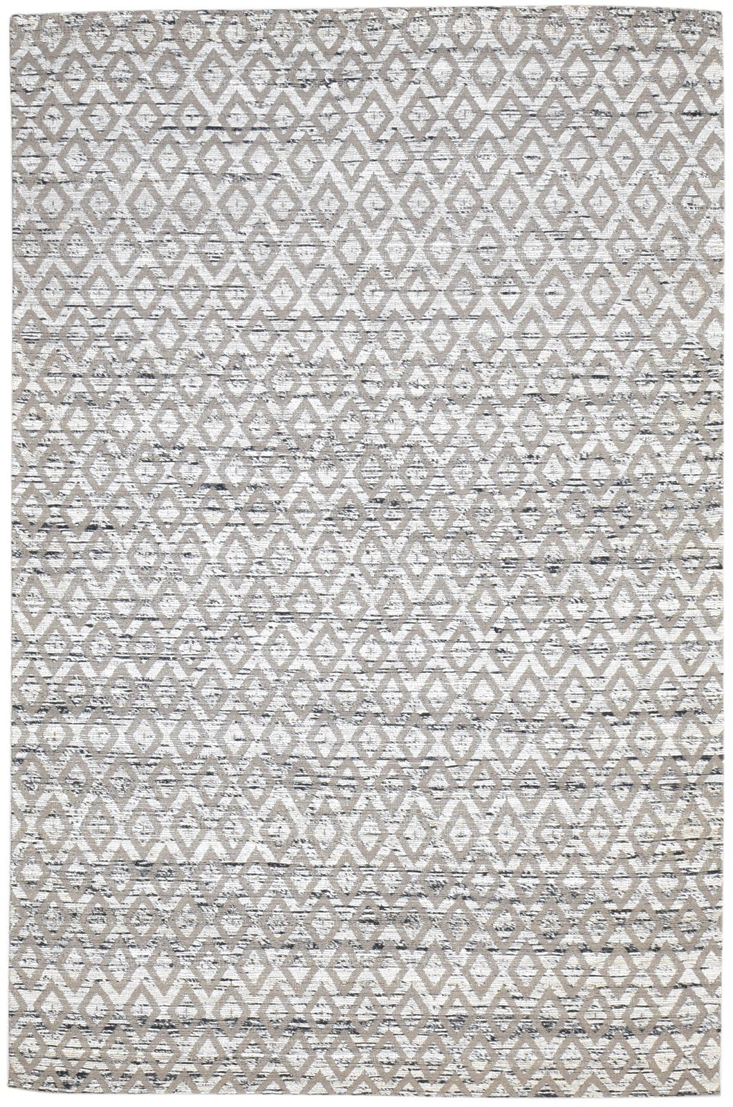 Karena Grey Jacquard Rug 5X8 Modern Jacquard Loom Scandinavian Diamond   7864463786133