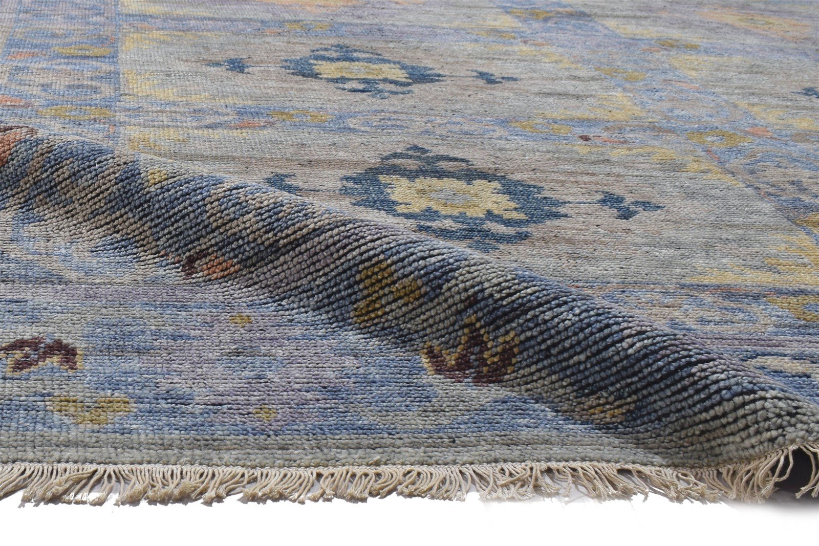 Keva Wool Blue Hand-Knotted Kazak Persian Rug 8881897504917