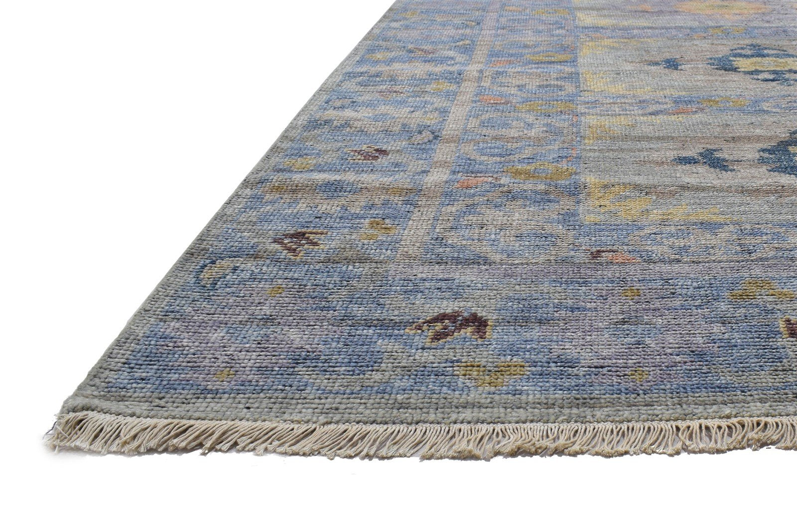 Keva Wool Blue Hand-Knotted Kazak Persian Rug 8881897504917