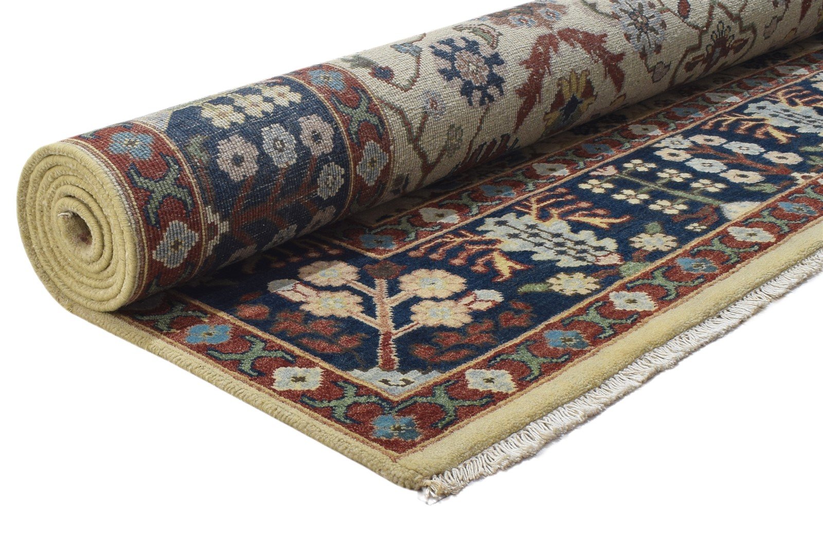 Custom Kimberli Rug Wool Beige Persian Hand Knotted Mughal Oriental 5x8 8905798353045