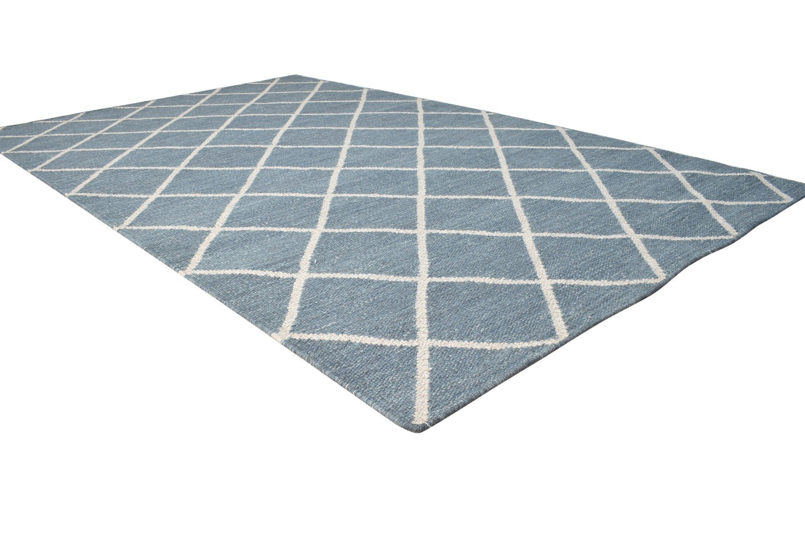 Kirby Blue Silk Rug 5' X 8' Modern Hand Woven Moroccan Diamond 7864922636437