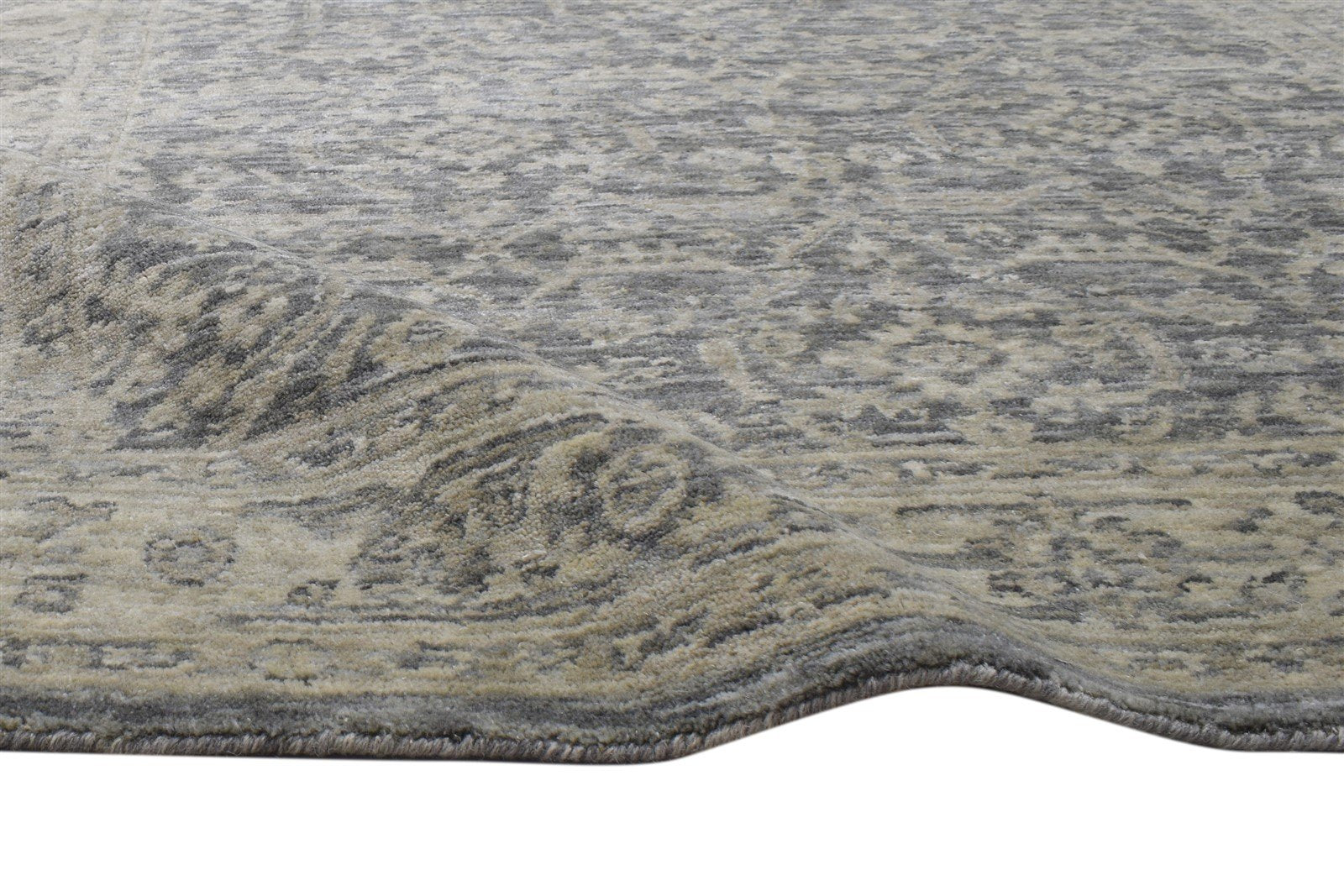Laurianne 5X8 Rug Wool Silk Dark Grey Modern Jacquard Loom Oushak Oriental 7864145150101