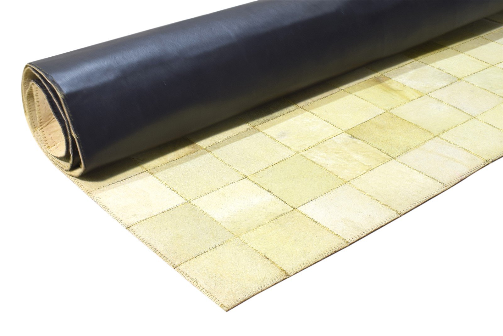 Leather Beige Rug 4X6 Modern Flatweave Scandinavian Geometric Room Size Carpet 7864583356565