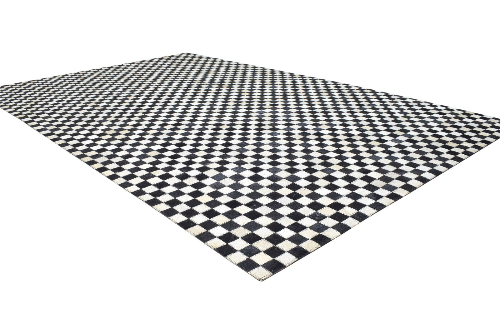 Veradis Leather Black Rug 5X8 Modern Hand Woven Scandinavian Geometric 7864432787605