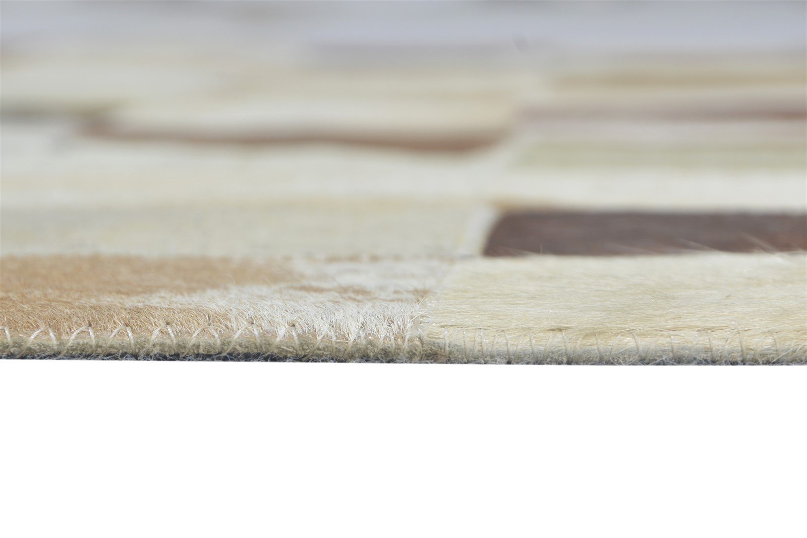 Leather Brown Rug 4X6 Modern Flatweave Scandinavian Geometric Room Size Carpet 7864581685397