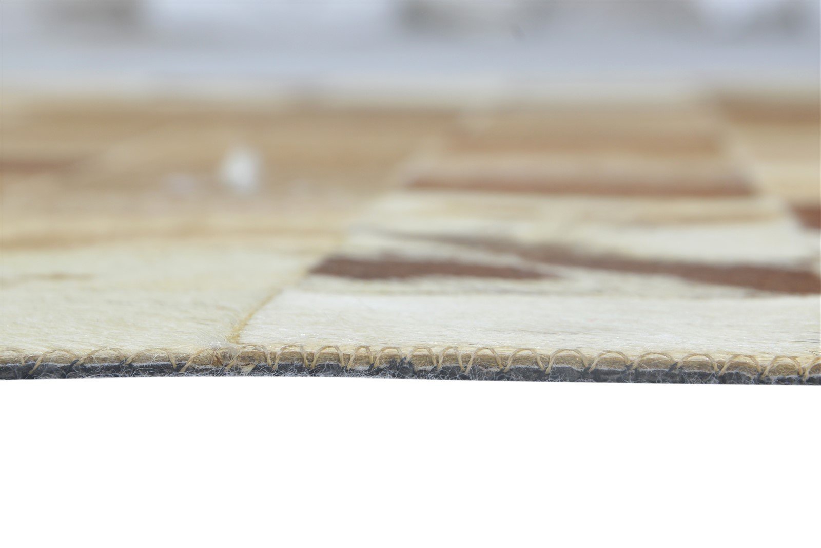Leather Brown Rug 4X6 Modern Flatweave Scandinavian Geometric Room Size Carpet 7864582406293