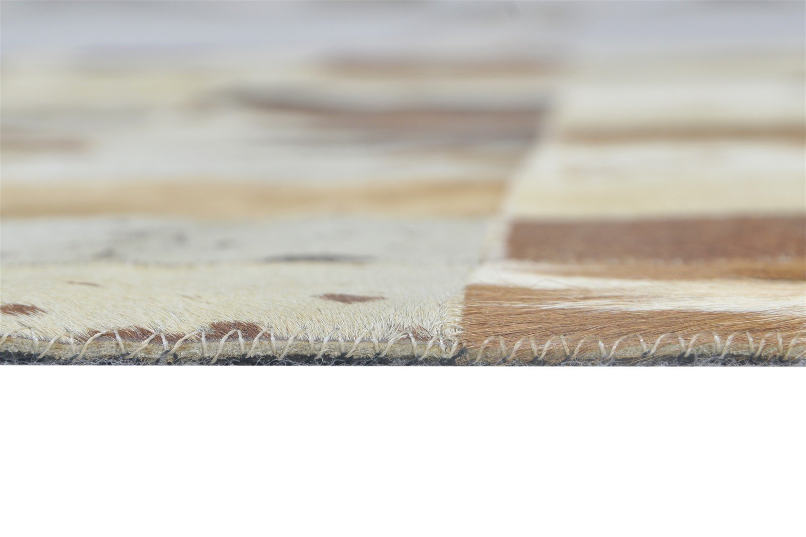 Leather Brown Rug 4X6 Modern Flatweave Scandinavian Geometric Room Size Carpet 7864581193877