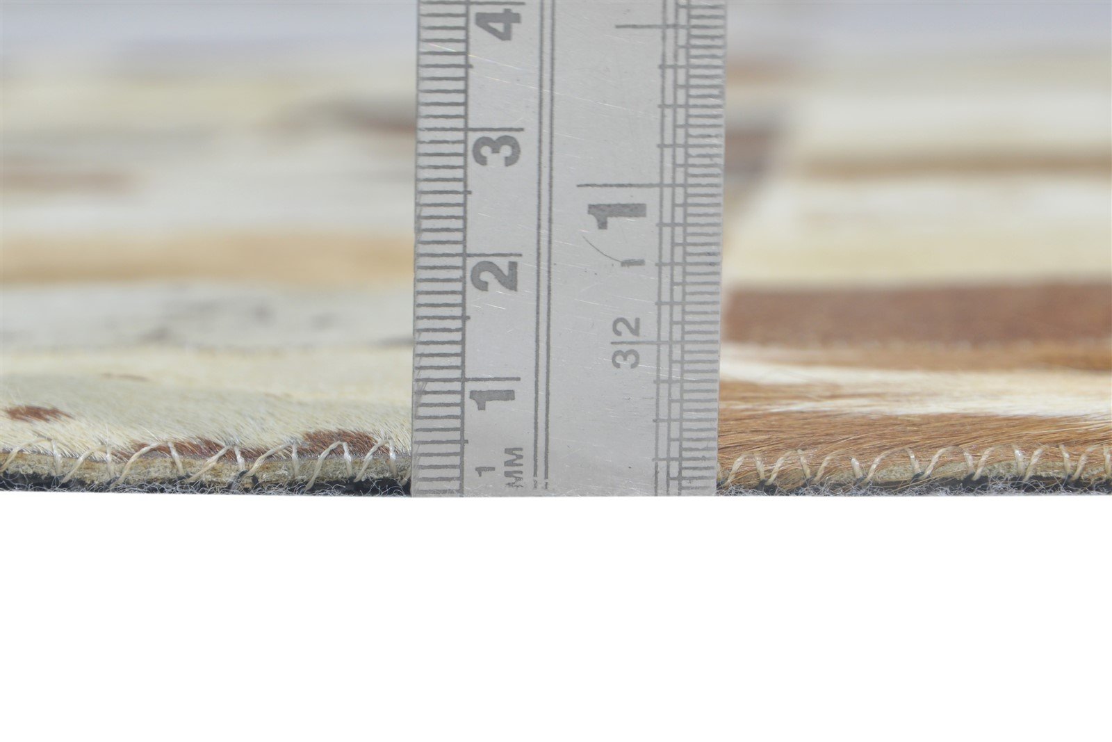 Leather Brown Rug 4X6 Modern Flatweave Scandinavian Geometric Room Size Carpet 7864581193877