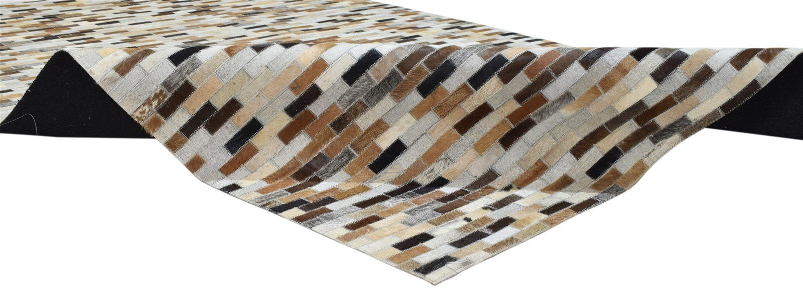 Leather Brown Rug 5X8 Modern Hand Woven Scandinavian Striped Room Size Carpet 7860683440277