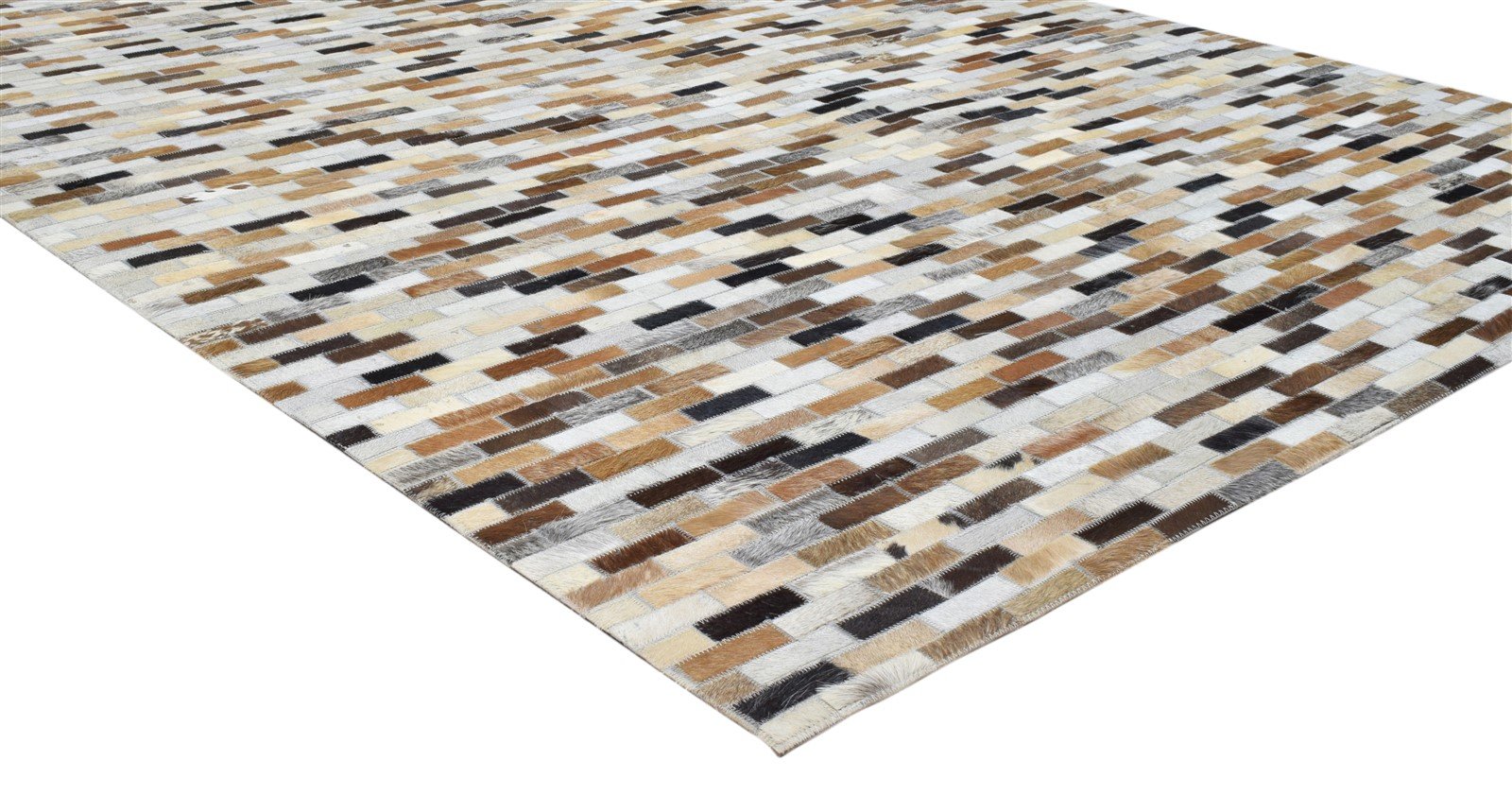 Leather Brown Rug 5X8 Modern Hand Woven Scandinavian Striped Room Size Carpet 7860683440277