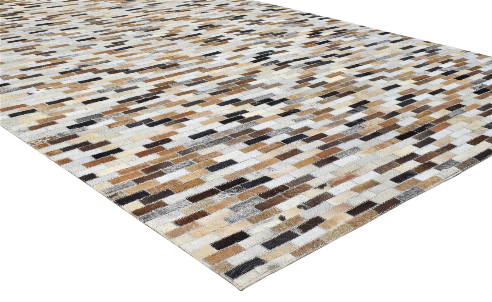 Leather Brown Rug 5X8 Modern Hand Woven Scandinavian Striped Room Size Carpet 7860683440277