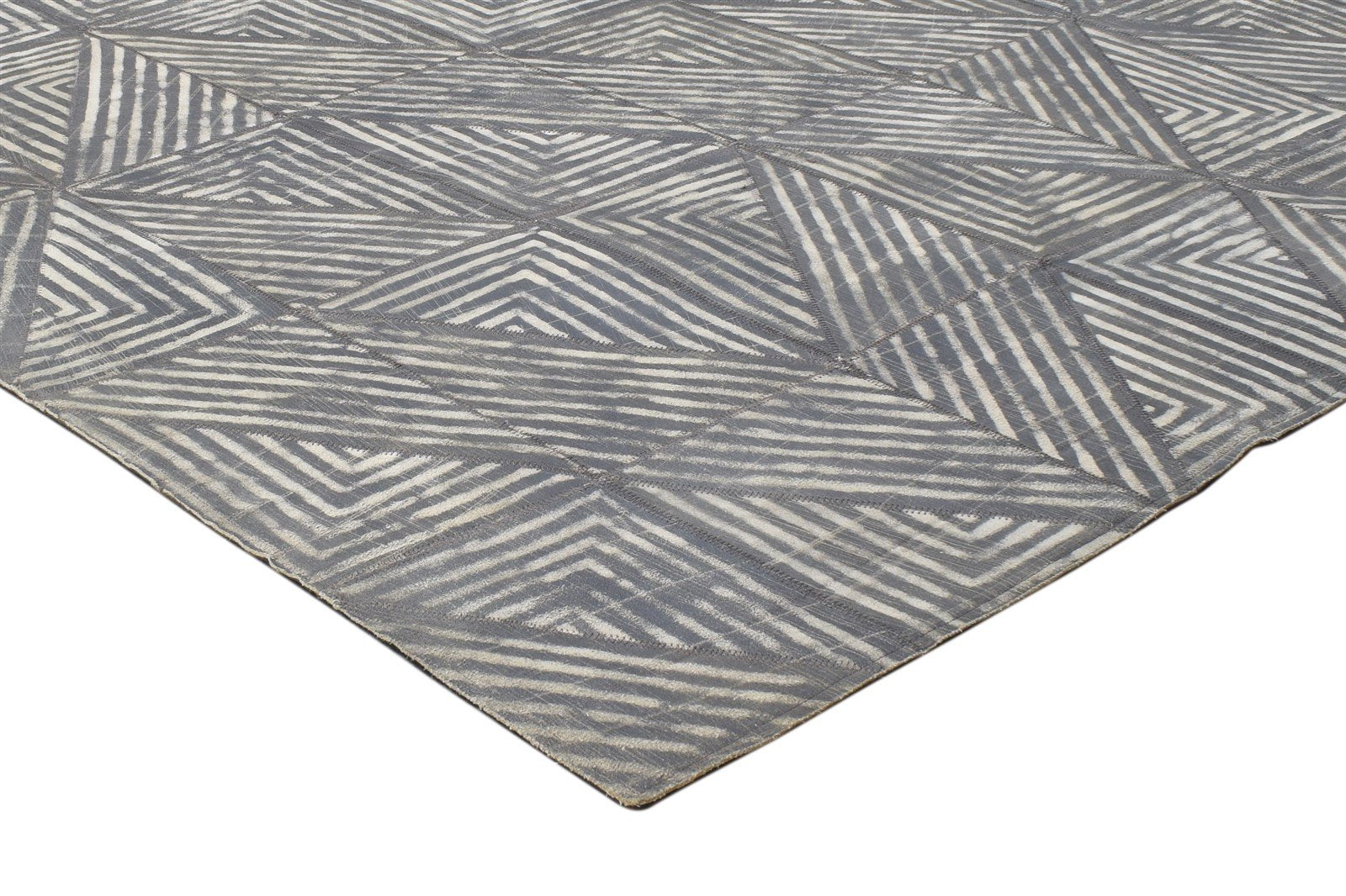 Leather Charcoal Rug 5X8 Modern Hand Woven Moroccan Geometric Room Size Carpet 7864784650389